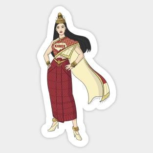 Khmer Cambodian Strong Woman Sticker